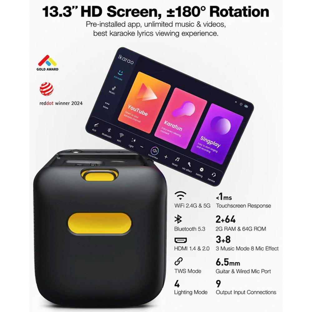 IKARAO SMART KARAOKE MACHINE PORTABLE SPEAKER BREAK-X1